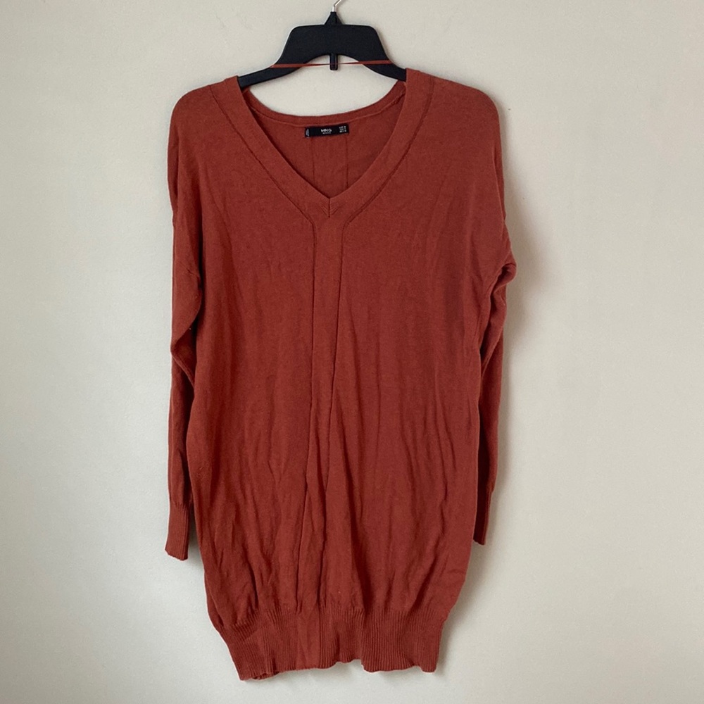 Mango sweater dress rust color size S